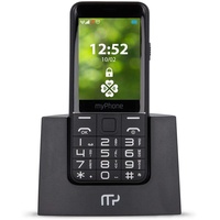 myPhone Halo Q+ 4family Senioren-Telefon mit Ladestation, 2,8 Zoll großes Display, Starke 1400 mAh Batterie, 2Mpx Kamera, große Tasten, Fotokontakte, 3G, SOS-Taster, Taschenlampe, Dual-SIM