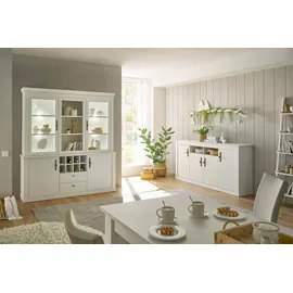 Home Affaire Wohnwand RAVENNA, (2-St), im romantischen Landhausstil, Griffe aus Metall, Softclose-Funktion weiß