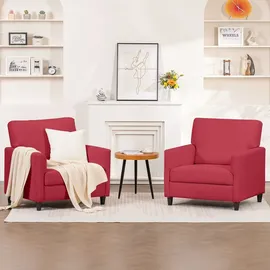 COMHOMA Relaxsessel Leinenbezug 70 x 90 x 80 cm Rot