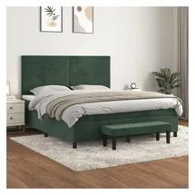 vidaXL Boxspringbett 180 x 200 cm Dunkelgrün