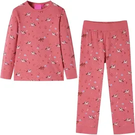 vidaXL Kinderpyjama mit Langen Ärmeln Altrosa 104