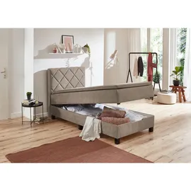 SUN GARDEN Boxspringbett Jeff taupe - grau