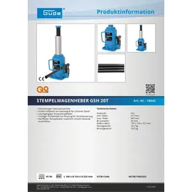 Güde Wagenheber Metall 217-407 mm blau