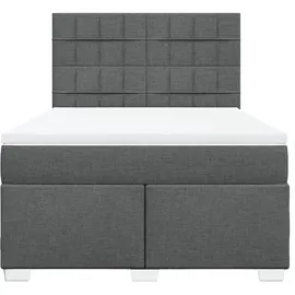 vidaXL Boxspringbett 140 x 200 cm Dunkelgrau