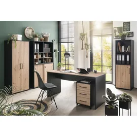 Proregal Raven Aktenschrank 84 x 100 x 41 cm Eiche/Schwarz