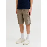 Jack & Jones Junior "JPSTCOLE MATTY CARGO SHORT MID JNR", Mädchen, Gr. 146, N-Gr, crocodile, Web, Obermaterial: 100% Baumwolle, unifarben, loose fit knöchellang, Hosen