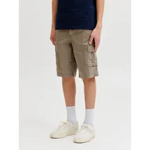 Jack & Jones Junior "JPSTCOLE MATTY CARGO SHORT MID JNR", Mädchen, Gr. 146, N-Gr, crocodile, Web, Obermaterial: 100% Baumwolle, unifarben, loose fit knöchellang, Hosen