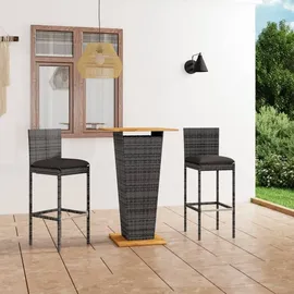 vidaXL Gartenbar Set 3-tlg. Grau