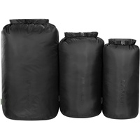 Tatonka Packsäcke Dry Sack Set 3 (10l / 18l / 30l) - DREI wasserdichte Packbeutel mit Rollverschluss und Steckschließe - Aus recyceltem Polyester - 10, 18 und 30 Liter Volumen (schwarz)