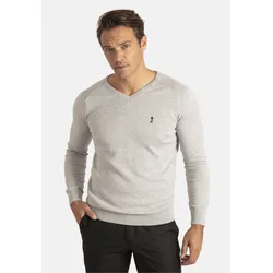 Strickpullover SIR RAYMOND TAILOR "Santos", Herren, Gr. XL, grau, 100% Baumwolle, unifarben, casual, normal, Rundhals, Langarm, Pullover, in klassischem Design