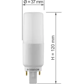 sebson LED Lampe G24 neutralweiß 7W / 50W Glühlampe, 660 Lumen, G24d Unsiversal-Sockel (G24d-1, G24d-2, G24d-3), LED Leuchtmittel 230V 660lm 4000K SEBSON