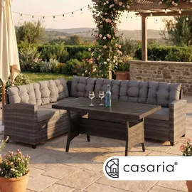 CASARIA Ecklounge Set Polyrattan grau