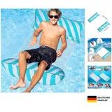 Aufblasbare Wasserhängematte Blau 122x70cm 4-in-1 Pool Spielzeug