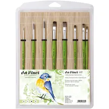 da Vinci da Vinci, FIT Synthetics Hobby- und Schulmalpinsel in Bambusmatte, Pinsel-Set, Universalpinsel, Hobby, Schule, Made in Germany, Größen 2, 6, 10, 4, 8, 12, 6, 12, 0, Grün