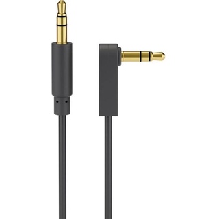 goobay 59525 Audio Klinkenkabel AUX, 3,5 mm stereo 4-pol Slim, CU, Abgewinkelt - Klinke 3, m