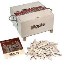 MAPLE 500 Holzbausteine mit Aufbewahrungsbox Natur Bausteine Bauklötze Holzplättchen