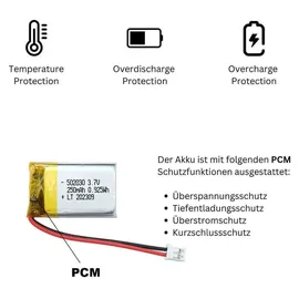 Efaso Akku 502030 3,7V/250mAh LIPO