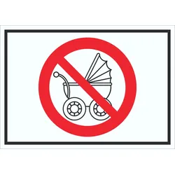 Schild Kinderwagen abstellen verboten Symbol A4 (210x297mm)