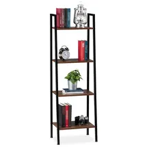 Relaxdays Standregal 4 Ablagen 4 x 30 x 120 cm Schwarz