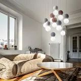 Gea Luce Sfera 10-flg. 10 x G9 10 cm Betonkugeln/Opalglas