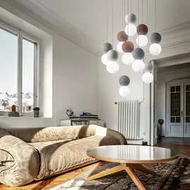 Gea Luce Sfera 10-flg. 10 x G9 10 cm Betonkugeln/Opalglas