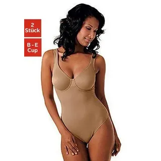 Nuance T-Shirt-Body Damen nougat+weiß Gr.80 Cup C