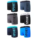 TEXEMP Retro Boxer 6er Pack Herren Boxershorts Retroshorts Baumwolle Unterhosen Trunks (Spar-Pack, 6-St) 95% Baumwolle, Atmungsaktiv 3XL