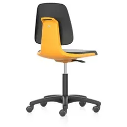 Arbeitsstuhl Labsit 2 orange Kunst-Leder, Rollen - orange