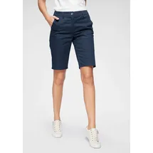 Aniston CASUAL ANISTON CASUAL, Damen, Gr. 38, N-Gr, blau (marine), Web, Obermaterial: 97% Baumwolle, 3% Elasthan, unifarben, Basic, figurbetont kniefrei, Hosen Bermudas, im klassischen Stil