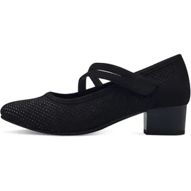 Jana Pumps mit Riemen Kleiner Absatz Vegan, Schwarz 38 EU