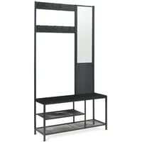 [en.casa] Napinerg Garderobenständer 185x98x34 cm Schwarz