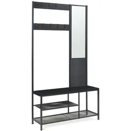[en.casa] Napinerg Garderobenständer 185x98x34 cm Schwarz