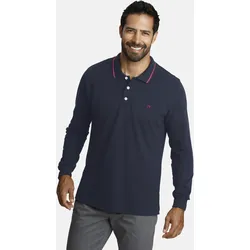 Langarm-Poloshirt JAN VANDERSTORM "Langarm-Poloshirt ELLIS", Herren, Gr. 4 XL, blau (dunkelblau), Obermaterial: 100% Baumwolle CO., Shirts