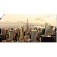 Artland Wandbild »Skyline Manhattan - New York«, Amerika, (1 St.), als Alubild, Outdoorbild, Leinwandbild, Poster, Wandaufkleber, beige (natur) Bild Metallbild Bilder