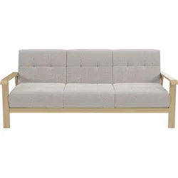 3-Sitzer SIT & MORE "Billund", beige, B:199cm H:88cm T:106cm, 100% Polyester, Sofas, Armlehnen aus Buchenholz in natur, verschiedene Bezüge und Farben