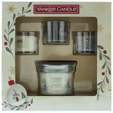 Yankee Candle Becher 1Stück + Motivglas 3Stück/Geschenkset + 49g - Schwarz, Grau, Weiß