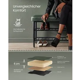 VASAGLE Sitzbank LSB054C01 waldgrün Kunstleder 80,0 cm