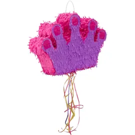 Relaxdays Piñata Krone HBT 31 x 49 x 10 cm lila/pink