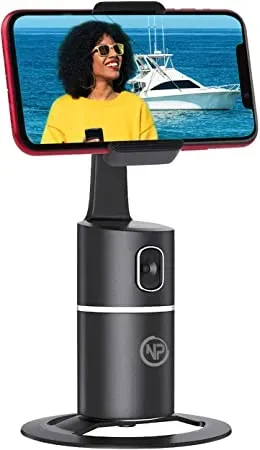 NPO Handyhalterung für Smartphones, 360° drehbarer Gesichtstracker, keine App erforderlich, - Black