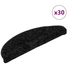 vidaXL Stufenmatten 30 Stk. 56x17x3 cm Schwarz Halbrund