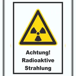 Achtung Radioaktive Strahlung A2 (420x594mm) Schild