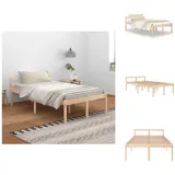 vidaXL Seniorenbett 120x200 cm Massivholz Kiefer - Betten & Bettgestelle - Braun