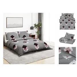 vidaXL Bettwäsche Set Grau 200 x 220 cm