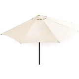 habeig Balkonschirm Sonnenschirm halbrund/rechteckig Wandschirm für Balkone oder Terrassen Polyester Aluminium (Hellbeige ohne Volant #62467)