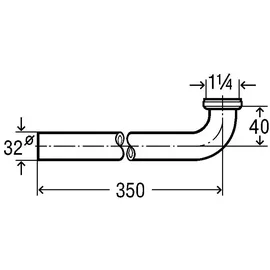 Viega Ablaufbogen 5621.24 575588 in G1 1/4 x350mm Messing verchromt