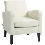 Homcom Einzelsessel Beige, Textil, 66x74x72 cm, Wohnzimmer, bis 150 kg, Cremeweiß