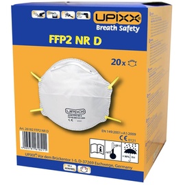 Upixx Upixx L+D 26182 Feinstaubmaske ohne Ventil FFP2 D 20 St. EN 149:2001, EN 149:2009