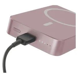 EMOS Powerbank WI 1046, 10000 mAh MagSafe mit Passthrough und Wireless-Charging, USB-C-Ausgang inkl. Kabel - für iPhone, Smartphone, - rosa, B0551S - Rosa