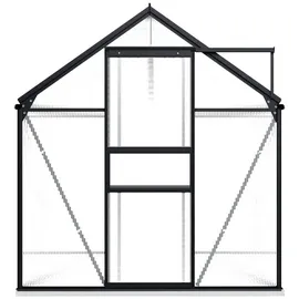 vidaXL Gewächshaus Alu anthrazit HKP 4 mm 4,76 m2 inkl. Fundamentrahmen