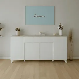 Finori GmbH Sideboard Weiß, - Maße cm, Wohnzimmer, Kommoden & Sideboards, Sideboards